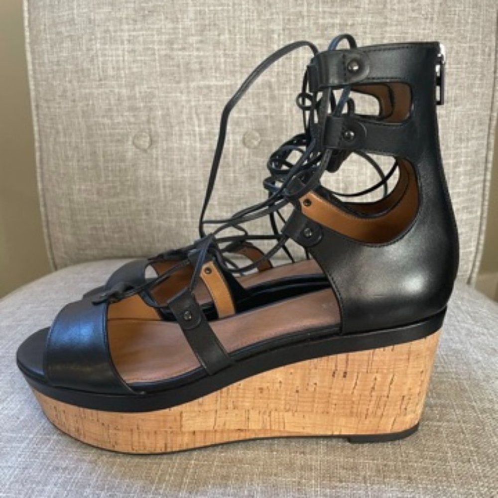 Coach "Barkley" lace up wedge sandal